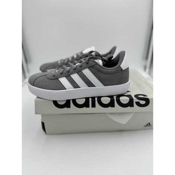 Size 3y Adidas Vl Court 3.0 Grey Cloud White Grey Two (GS) ID6314 bs868 - Picture 2 of 6